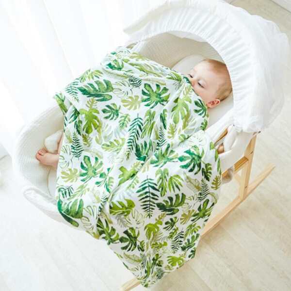 

Baby Leaf Print Blanket, Multicolor