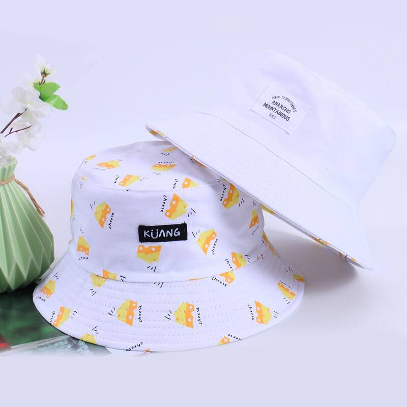 

Cheese Print Bucket Hat, Multicolor