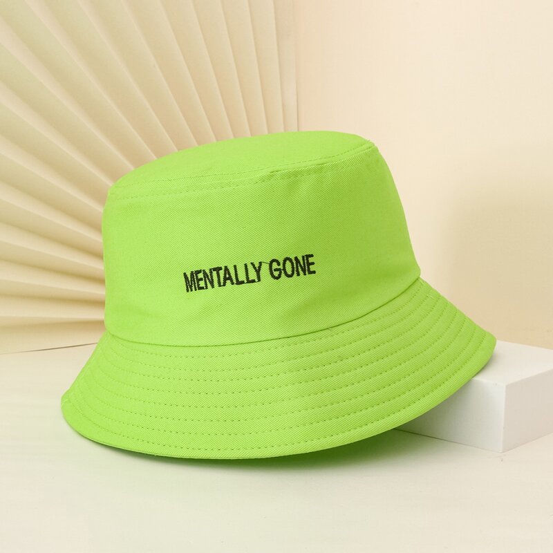 

Letter Embroidery Bucket Hat, Green