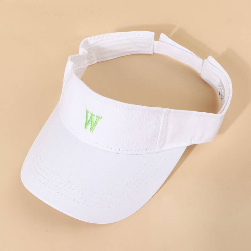 

Letter Embroidery Visor Hat, White