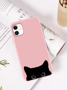 Cat Pattern Phone Case - Pink - View 2