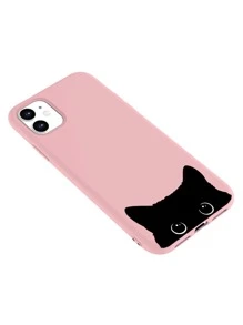 Cat Pattern Phone Case - Pink - View 3