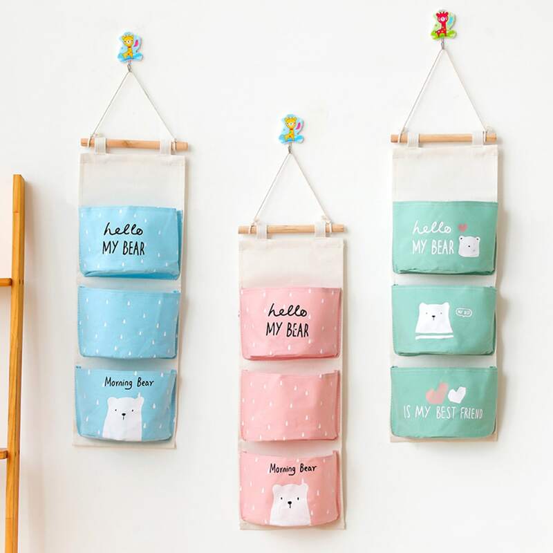 

1pc Random Cartoon Bear Hanging Storage Bag, Multicolor