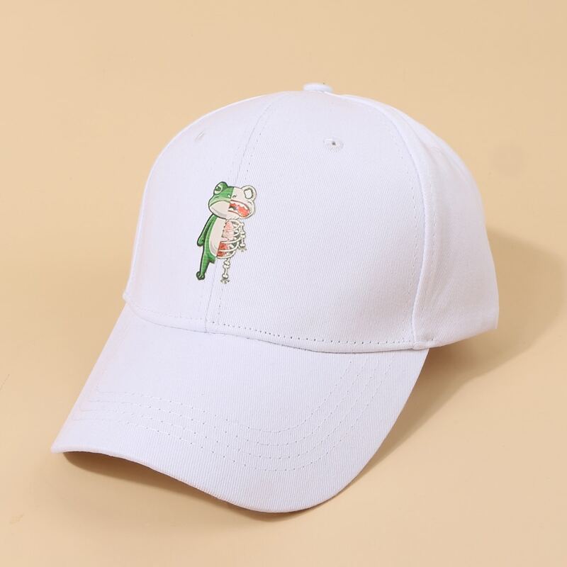 

Frog Pattern Baseball Cap, White