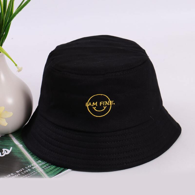 

Slogan Graphic Bucket Hat, Black