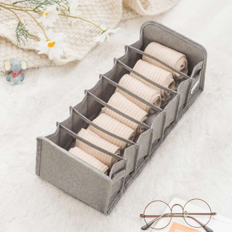 

1pc Multi-grid Underwear Storage Basket, Grey