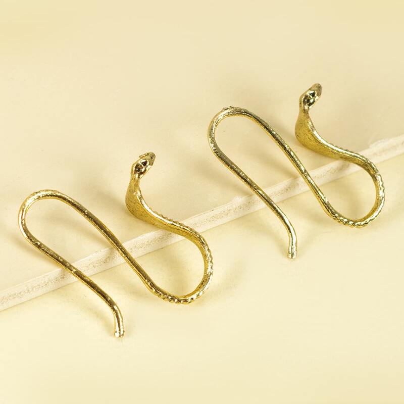 

Serpentine Drop Earrings, Gold