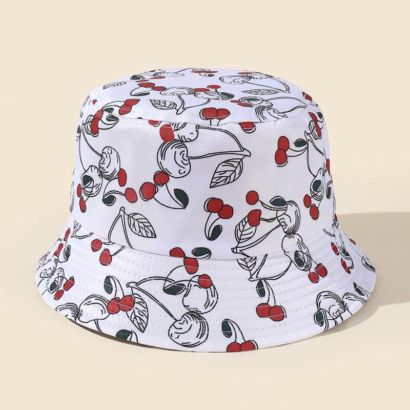 

Cherry Bucket Hat, White