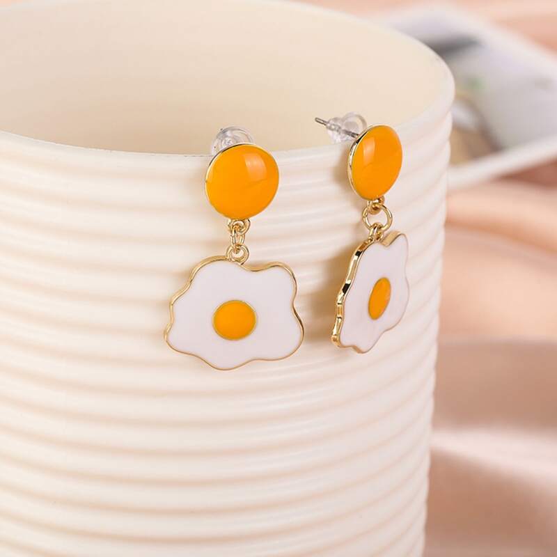 

Fried Egg Drop Earrings, Multicolor