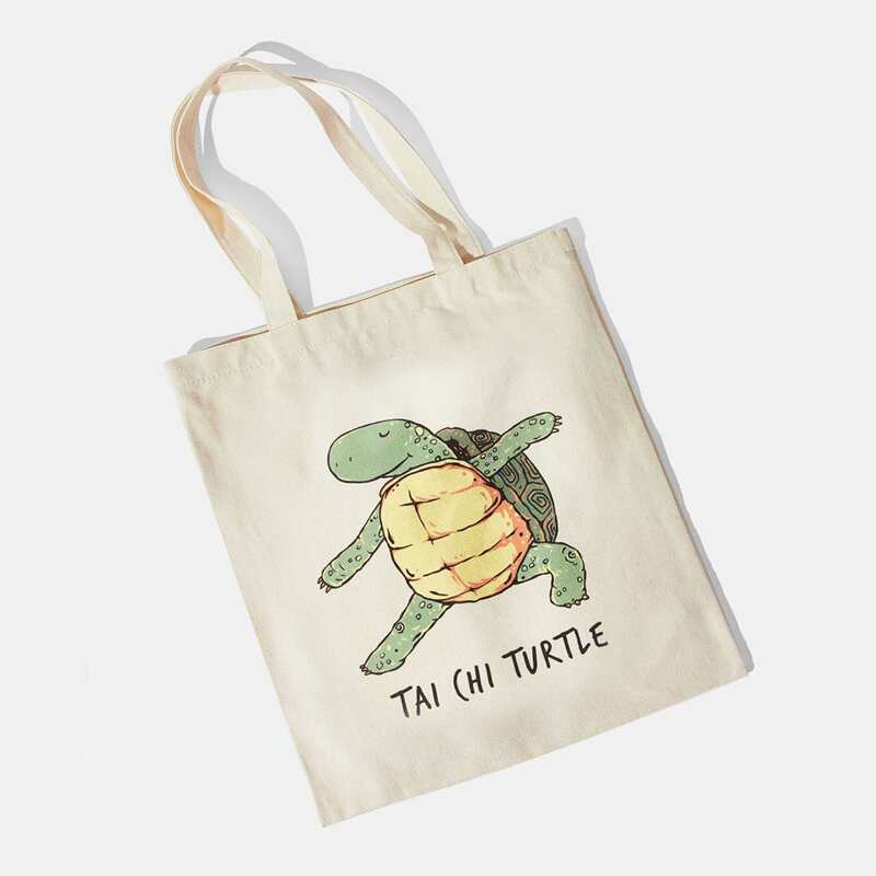 

Cartoon Tortoise Tote Bag, Beige