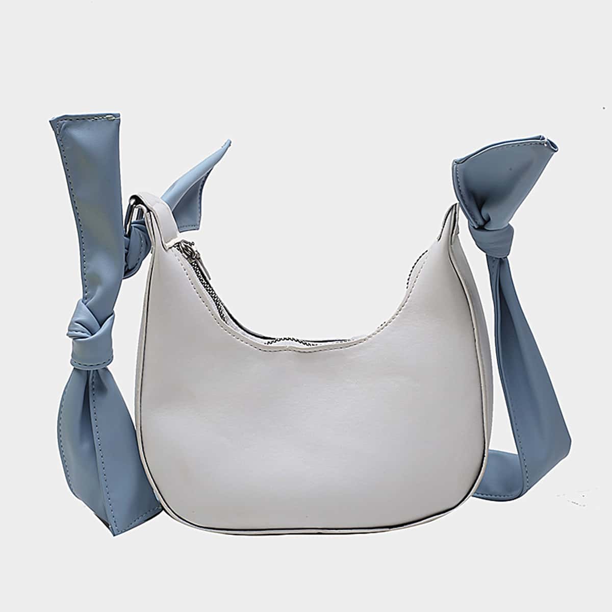 

Colorblock Knot Strap Hobo Bag, Multicolor