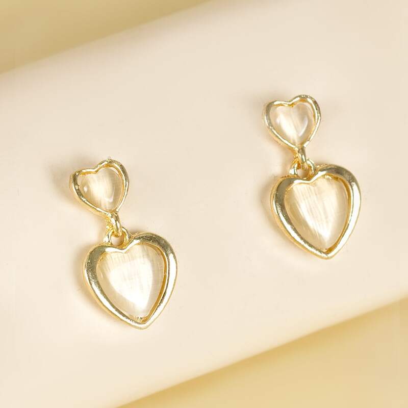 

Heart Drop Earrings, Multicolor