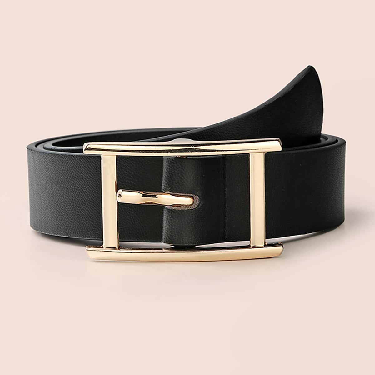 

Rectangle Buckle Belt, Black