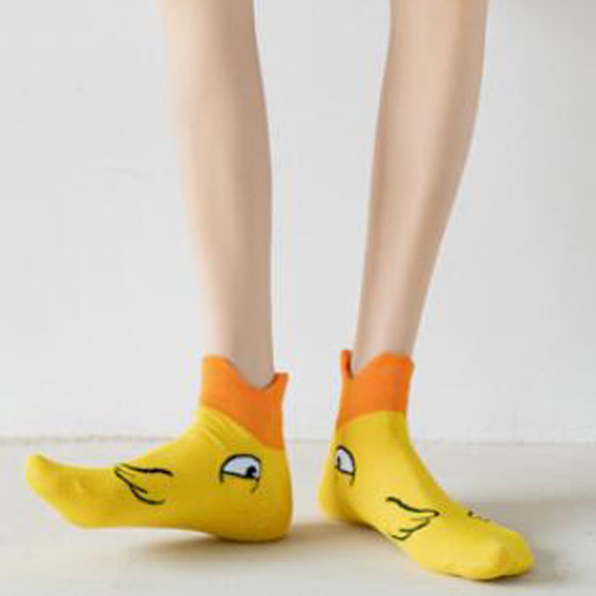 

Cartoon Duck Crew Socks, Yellow