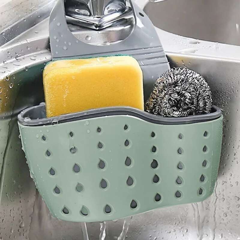 

1pc Kitchen Drain Basket, Green