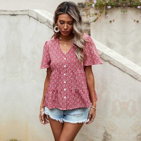 

Ditsy Floral Smock Blouse, Multicolor