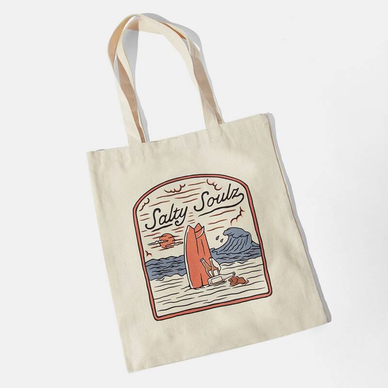 

Waves Tote Bag, Beige