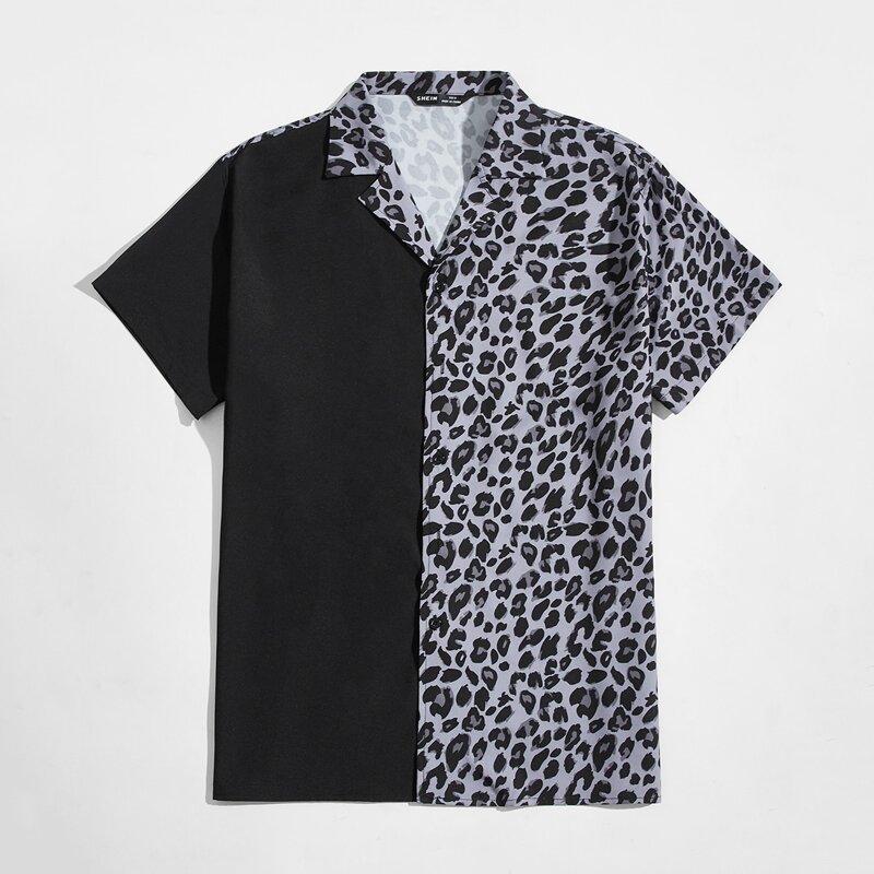 

Guys Leopard Panel Shirt, Multicolor