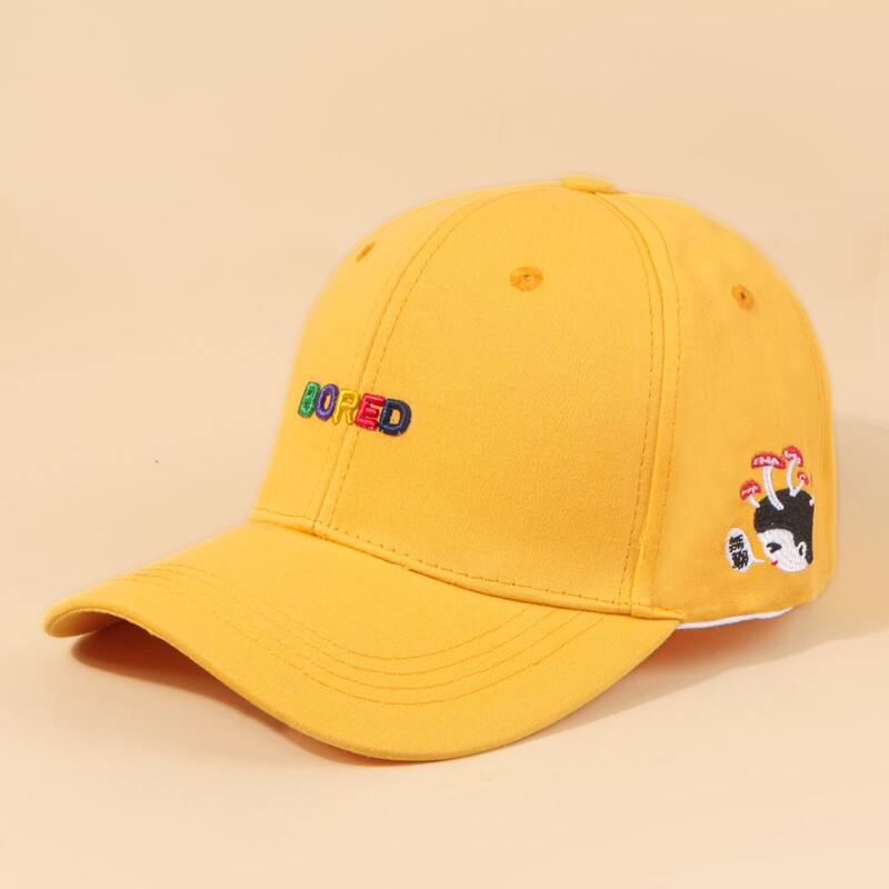

Guys Letter Embroidery Baseball Cap, Yellow