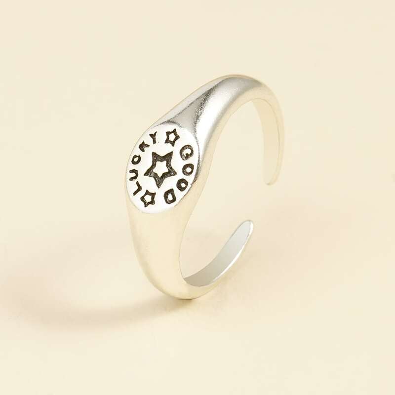 

Star & Letter Ring, Silver
