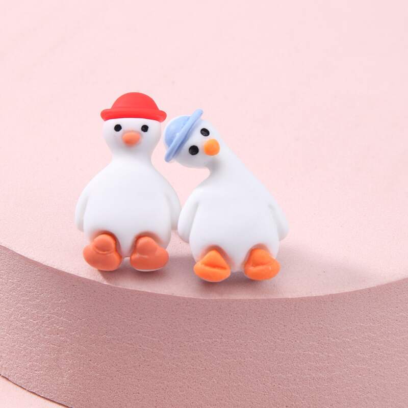 

Cartoon Duck Stud Earrings, Multicolor