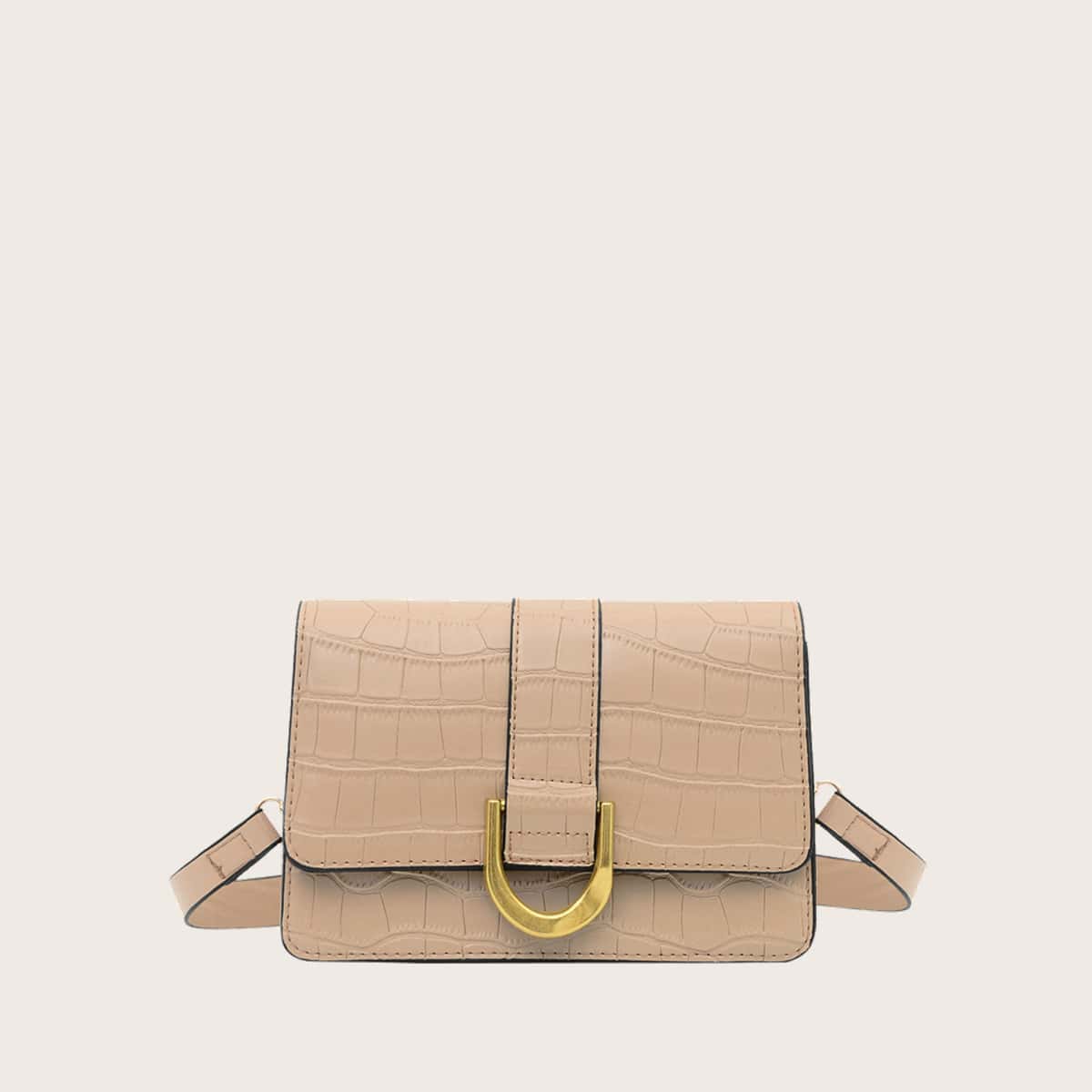 

Cartoon Embossed Square Shoulder Bag, Khaki