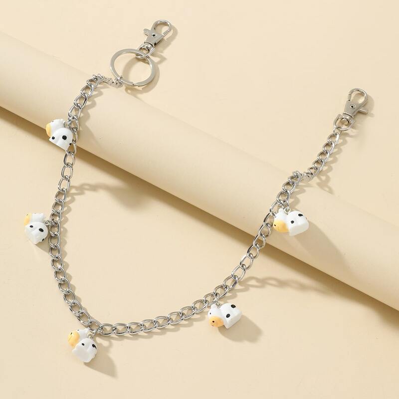 

Cartoon Cow Pants Chain, Silver