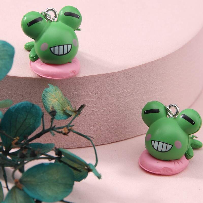 

Clear Frog Drop Earrings, Multicolor