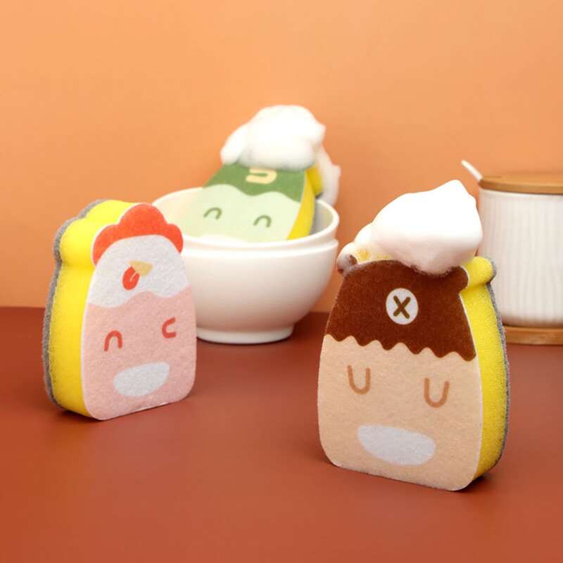 

1pc Cartoon Cleaning Sponge, Multicolor