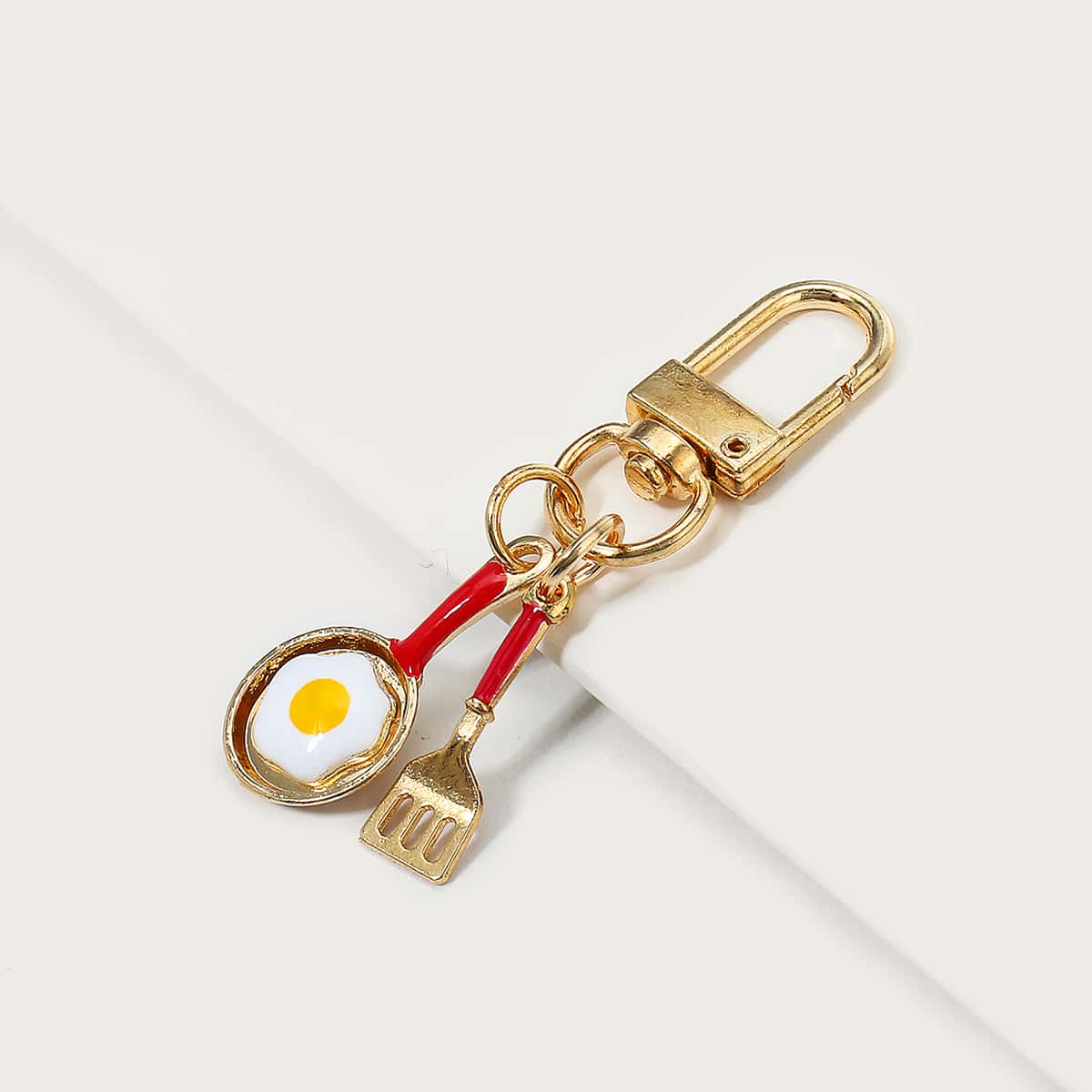 

Fried Egg Bag Charm, Red