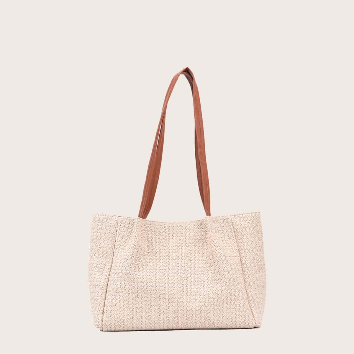 

Solid Weave Tote Bag, Beige