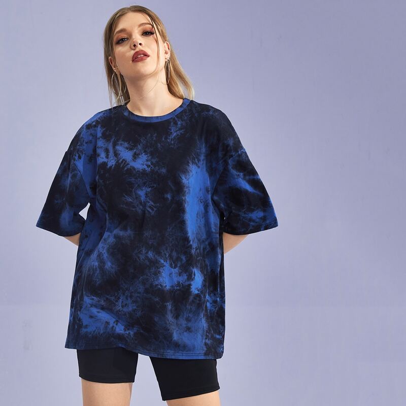 

Tie Dye Oversized Tee & Biker Shorts, Multicolor