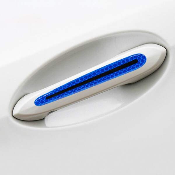 

4pcs Car Door Handle Reflective Sticker, Blue