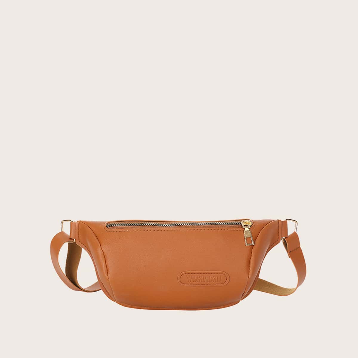 

Solid Zip Fanny Pack, Brown