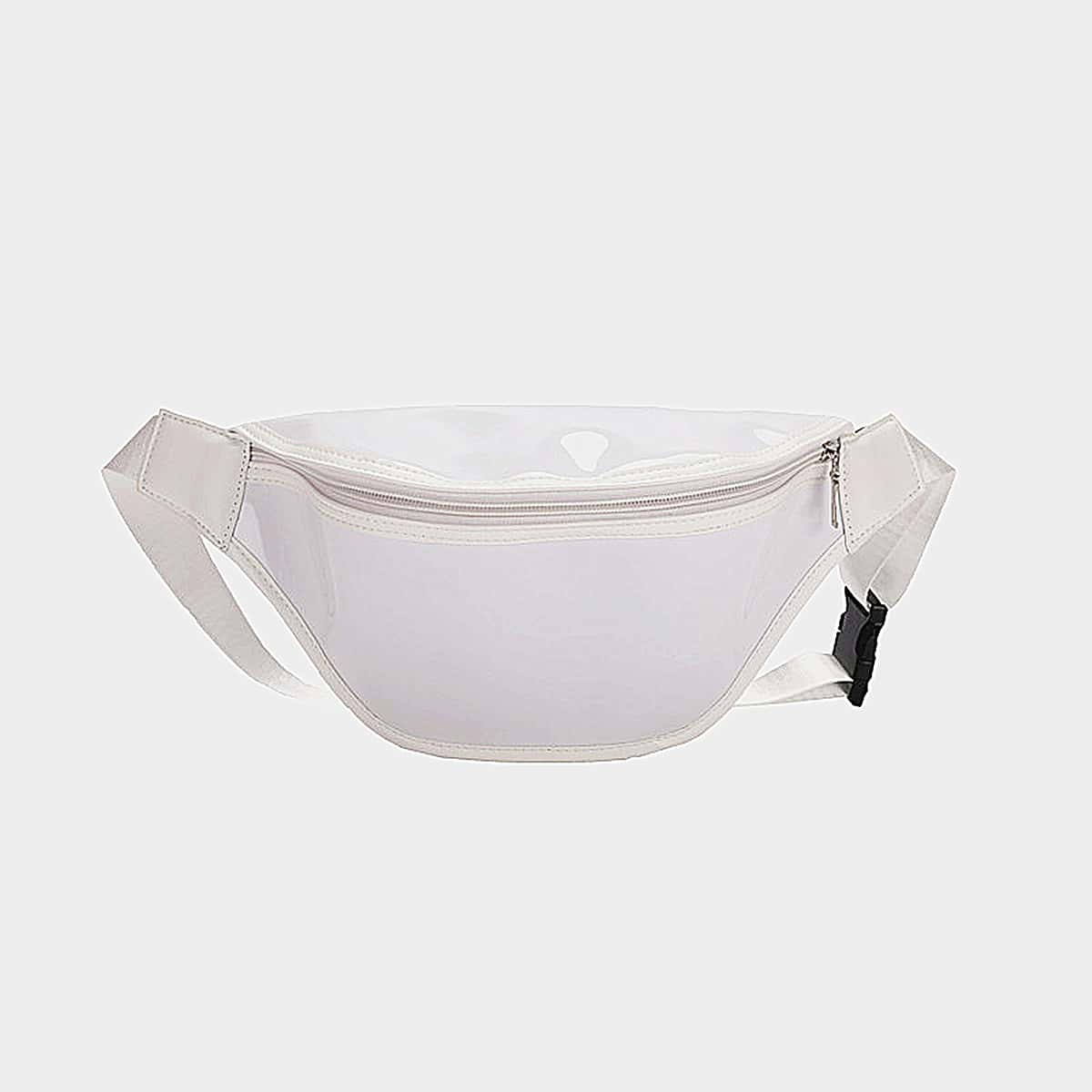 

Solid Zip Fanny Pack, Clear