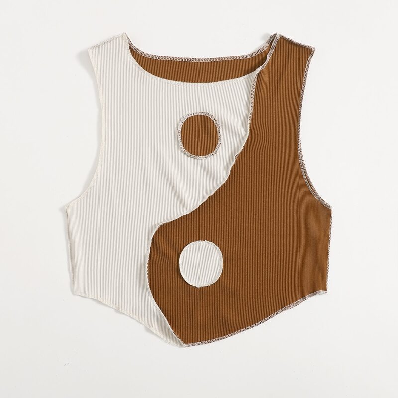 

Stitching Trim Yin And Yang Graphic Tank Top, Multicolor