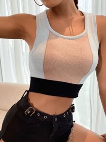 SHEIN Essnce Knit ngọn Khối Màu Giải trí - Nhiều màu - Xem 1