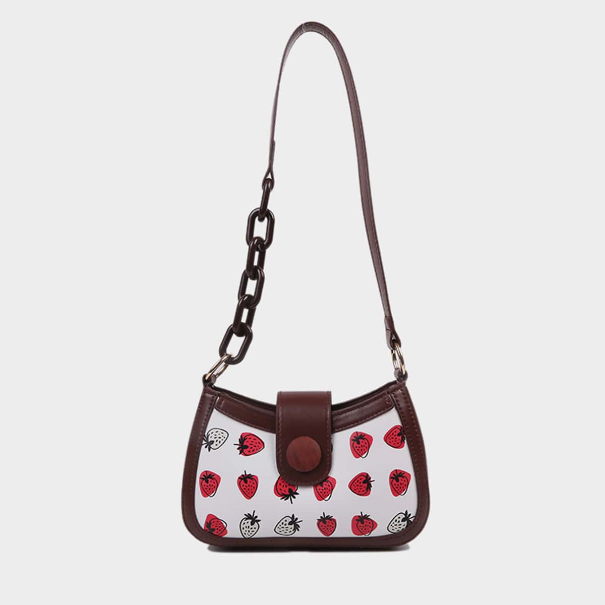 

Strawberry Baguette Bag, Multicolor