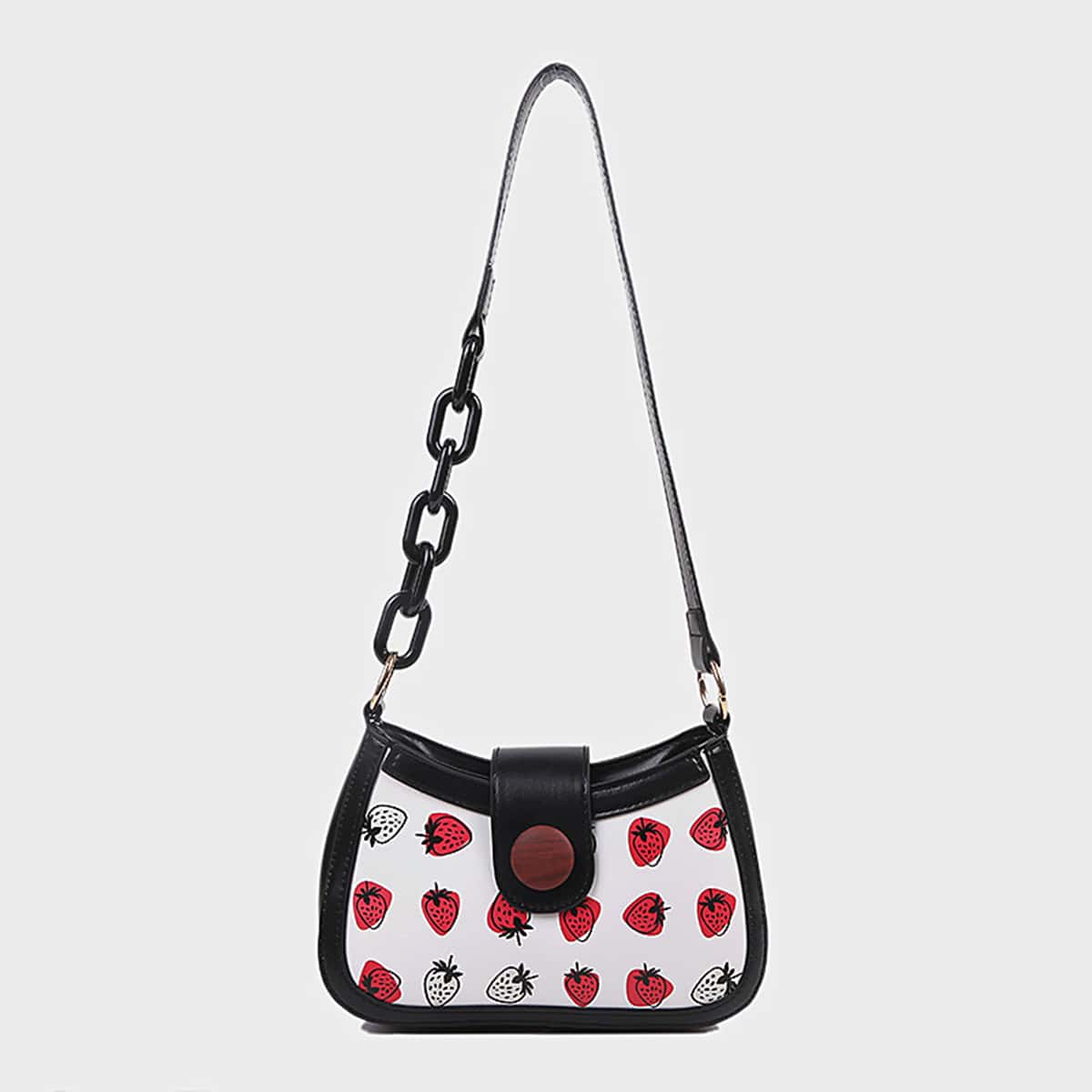 

Strawberry Baguette Bag, Multicolor