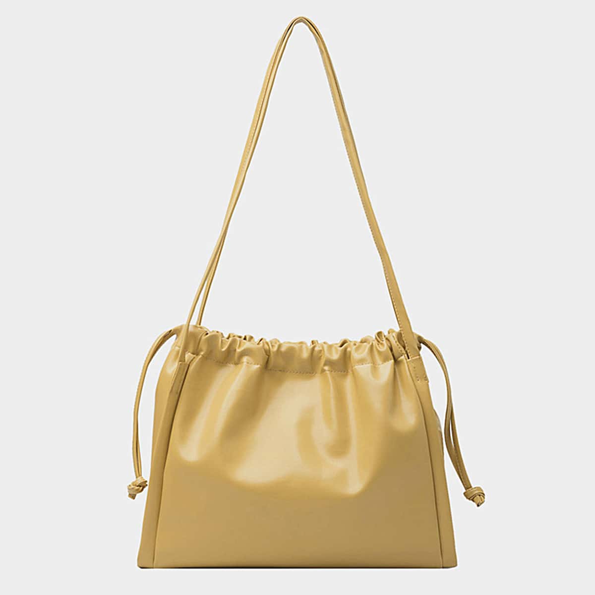 

Solid Drawstring Tote Bag, Yellow