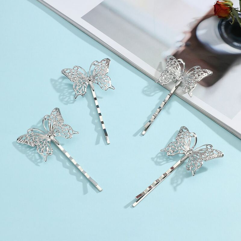 

4pcs Butterfly Bobby Pin, Multicolor