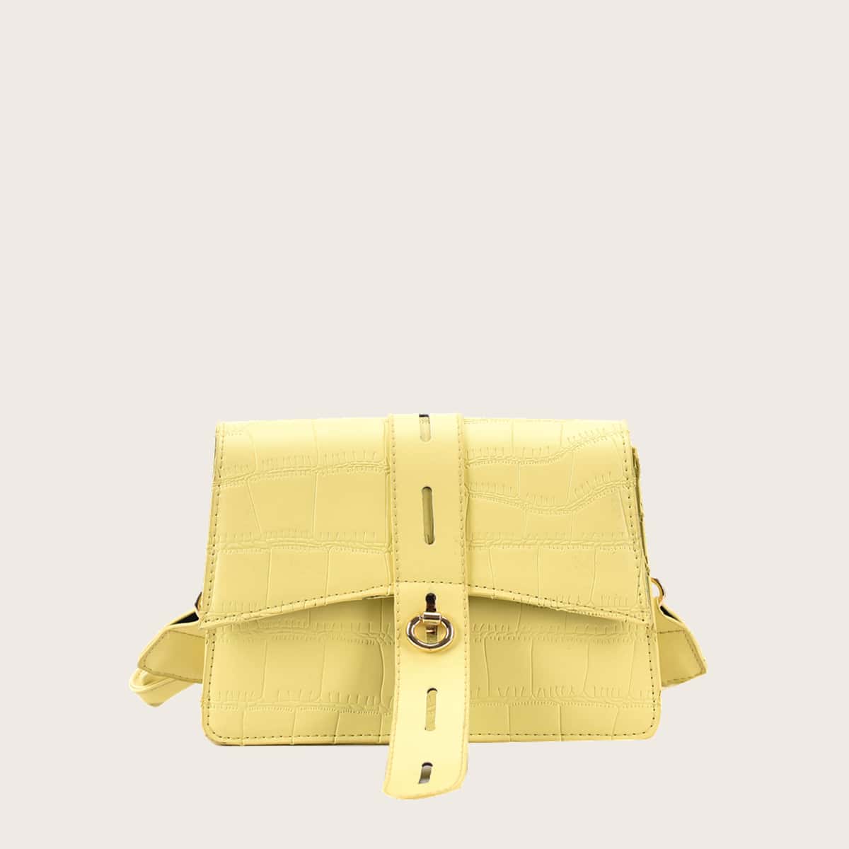 

Croc Embossed Shoulder Bag, Yellow