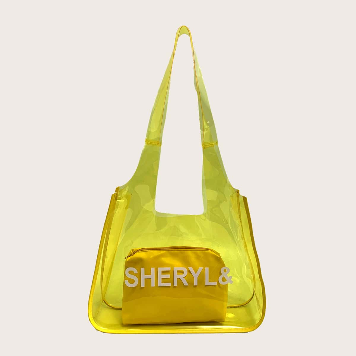 

Letter Clear Tote Bag, Yellow