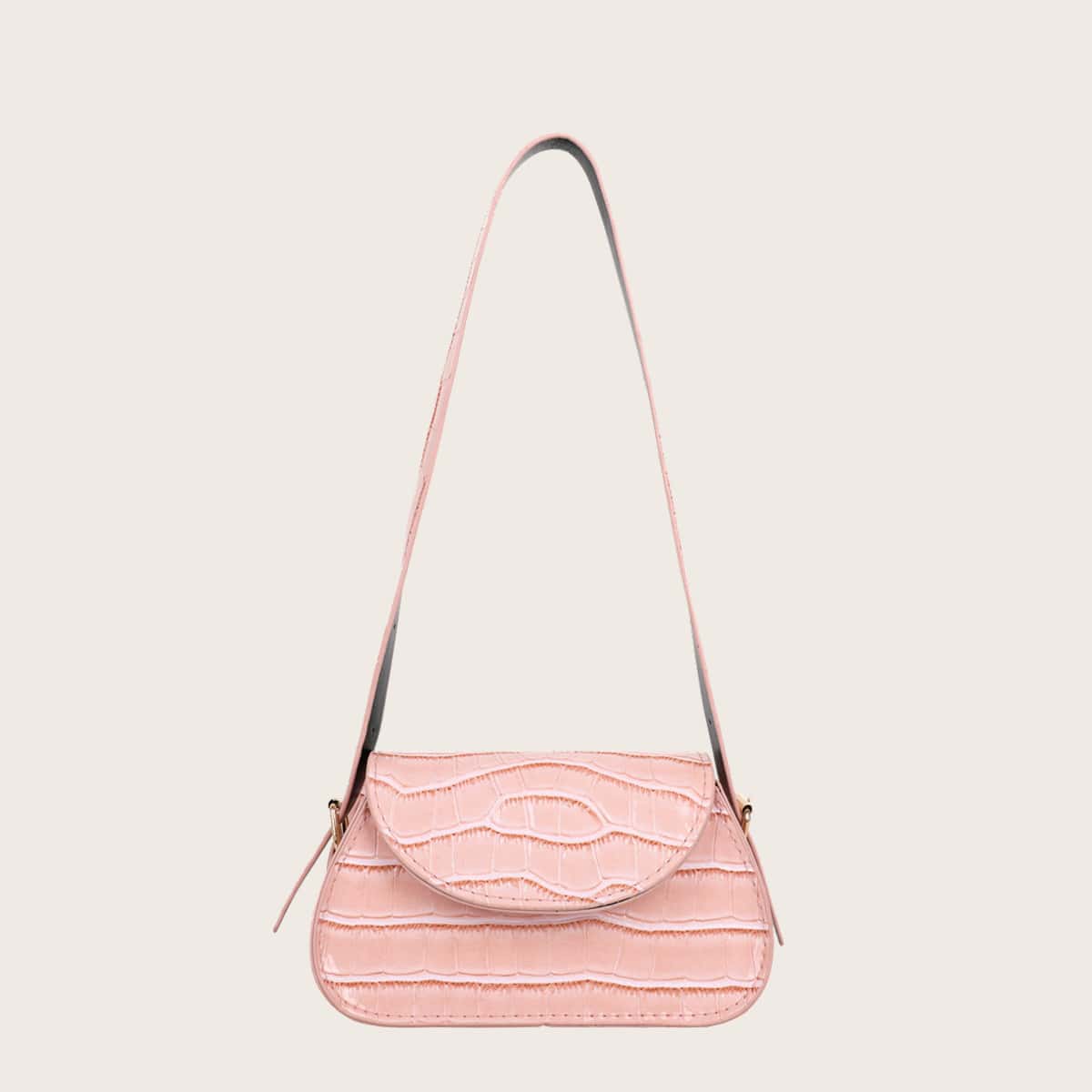 

Croc Embossed Shoulder Bag, Pink