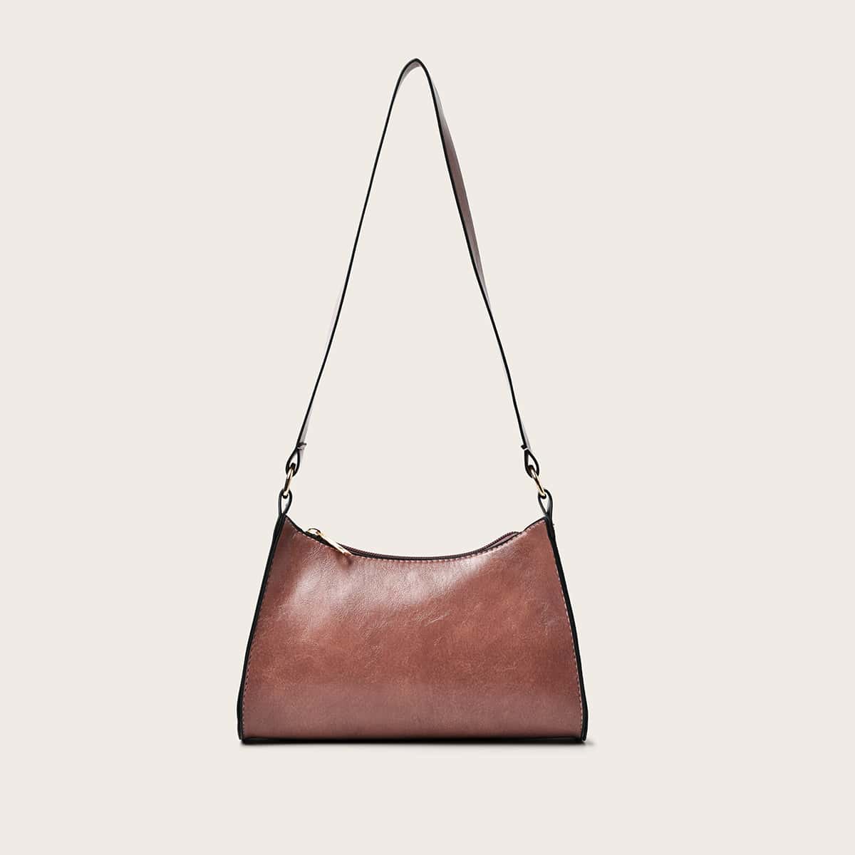 Solid Baguette Bag, Pink