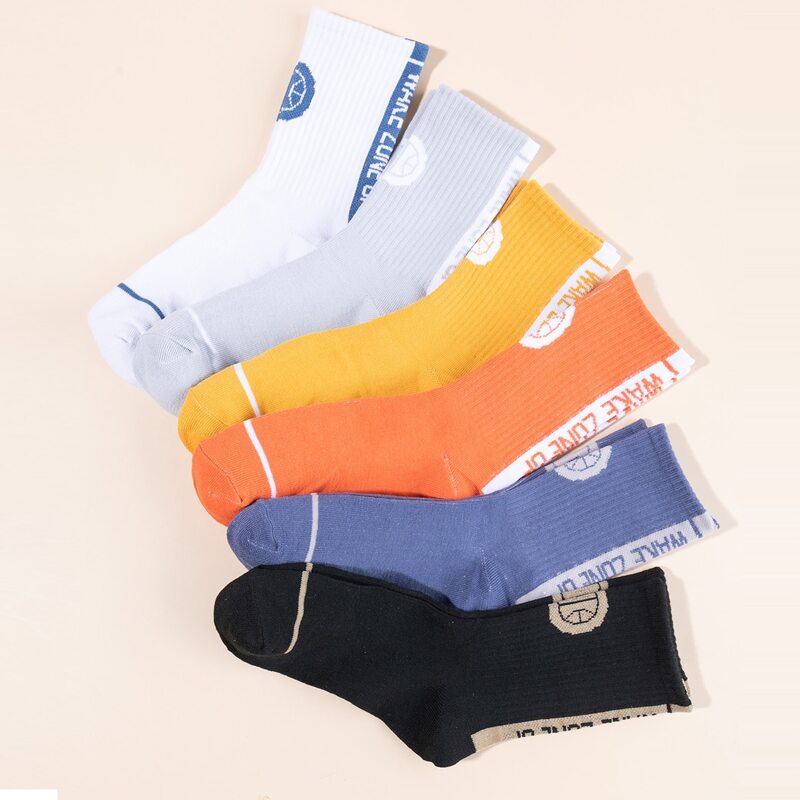 

6pairs Letter Crew Socks, Multicolor