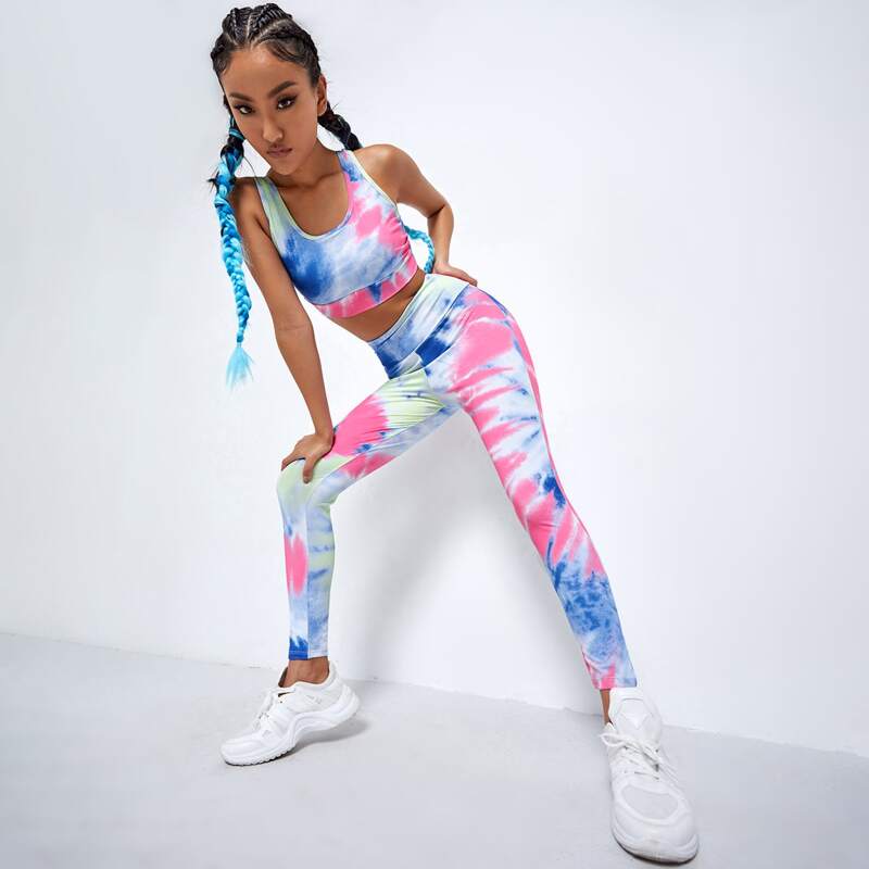 

Tie Dye Print Sports Set, Multicolor
