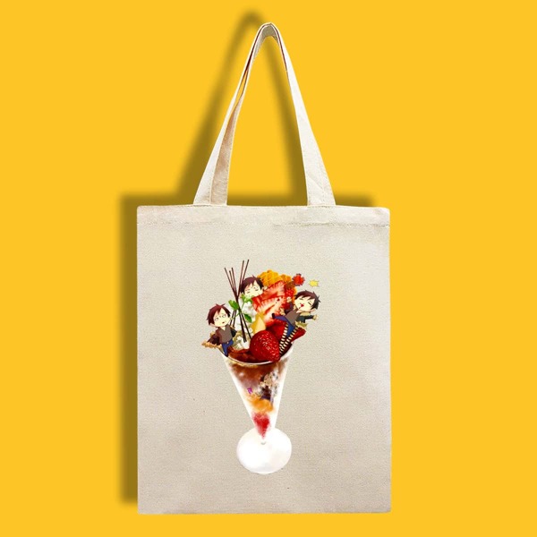 

Figure & Fruit Graphic Shopper Bag, Beige