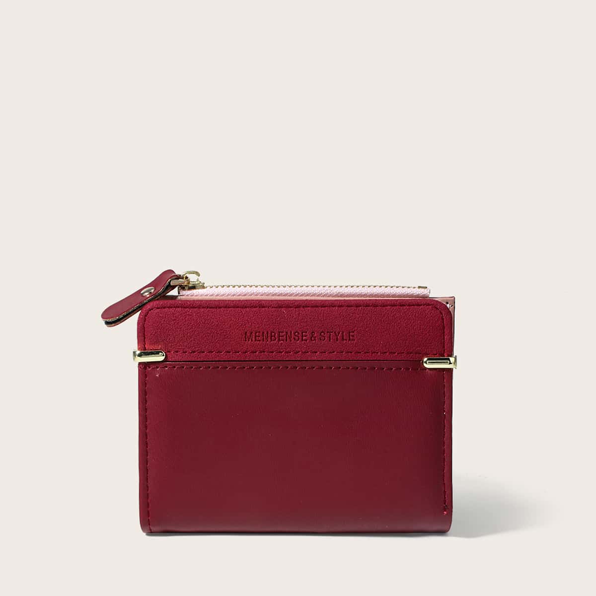 

Zipper Detail Purse, Burgundy