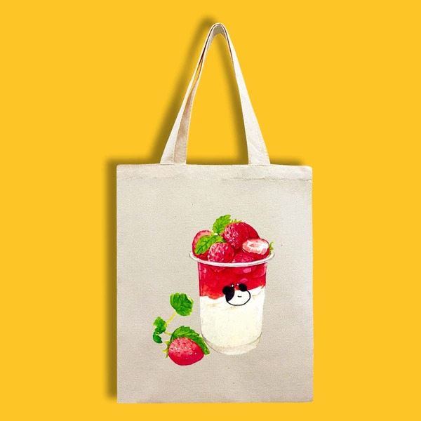 

Fruit Graphic Shopper Bag, Beige